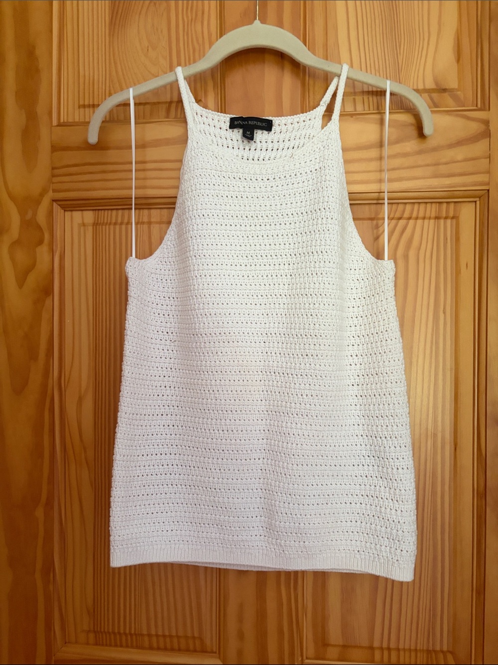 Banana Republic Cream Crochet Halter Tank